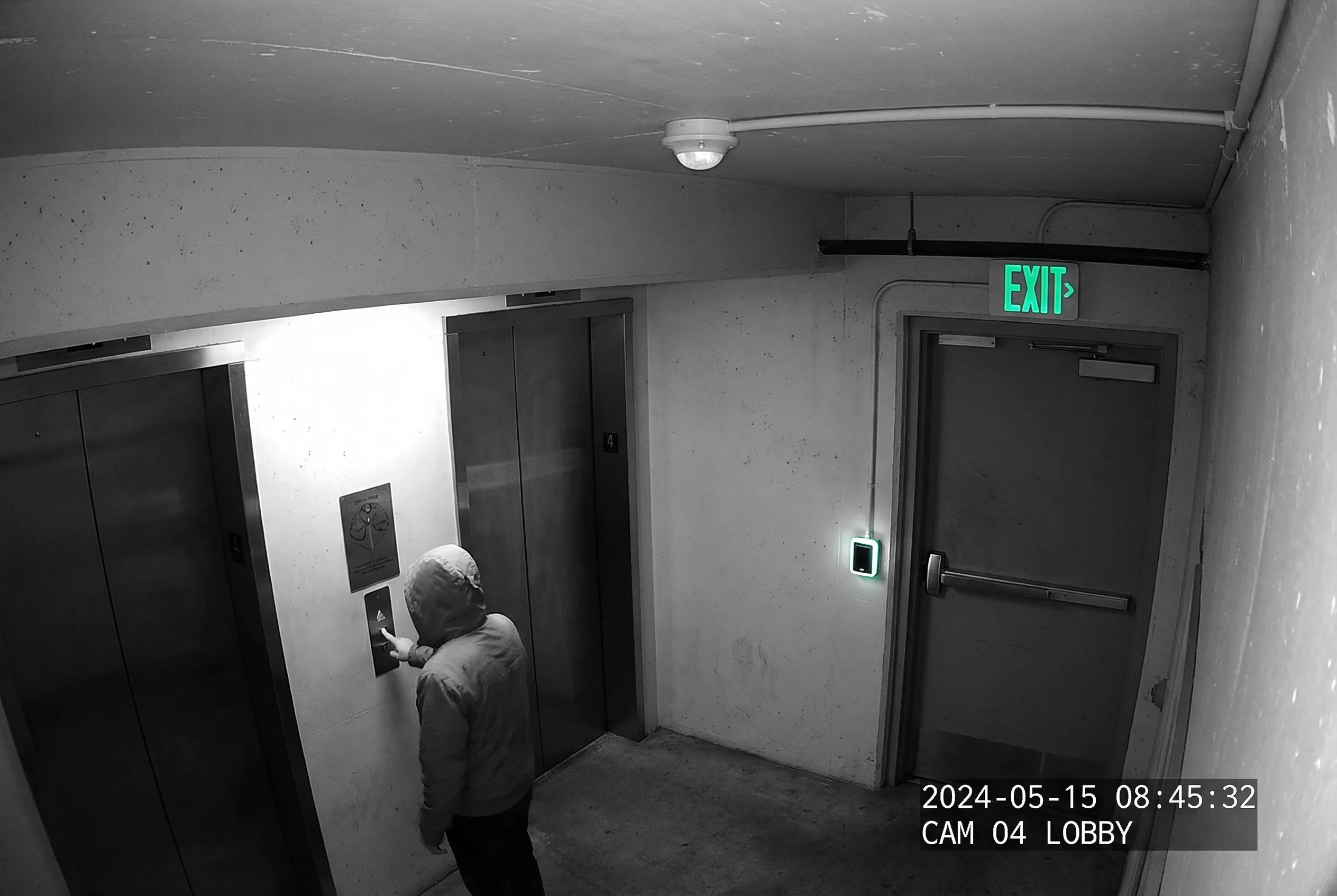 Elevator Lobby and Stair Door Surveillance Scenario